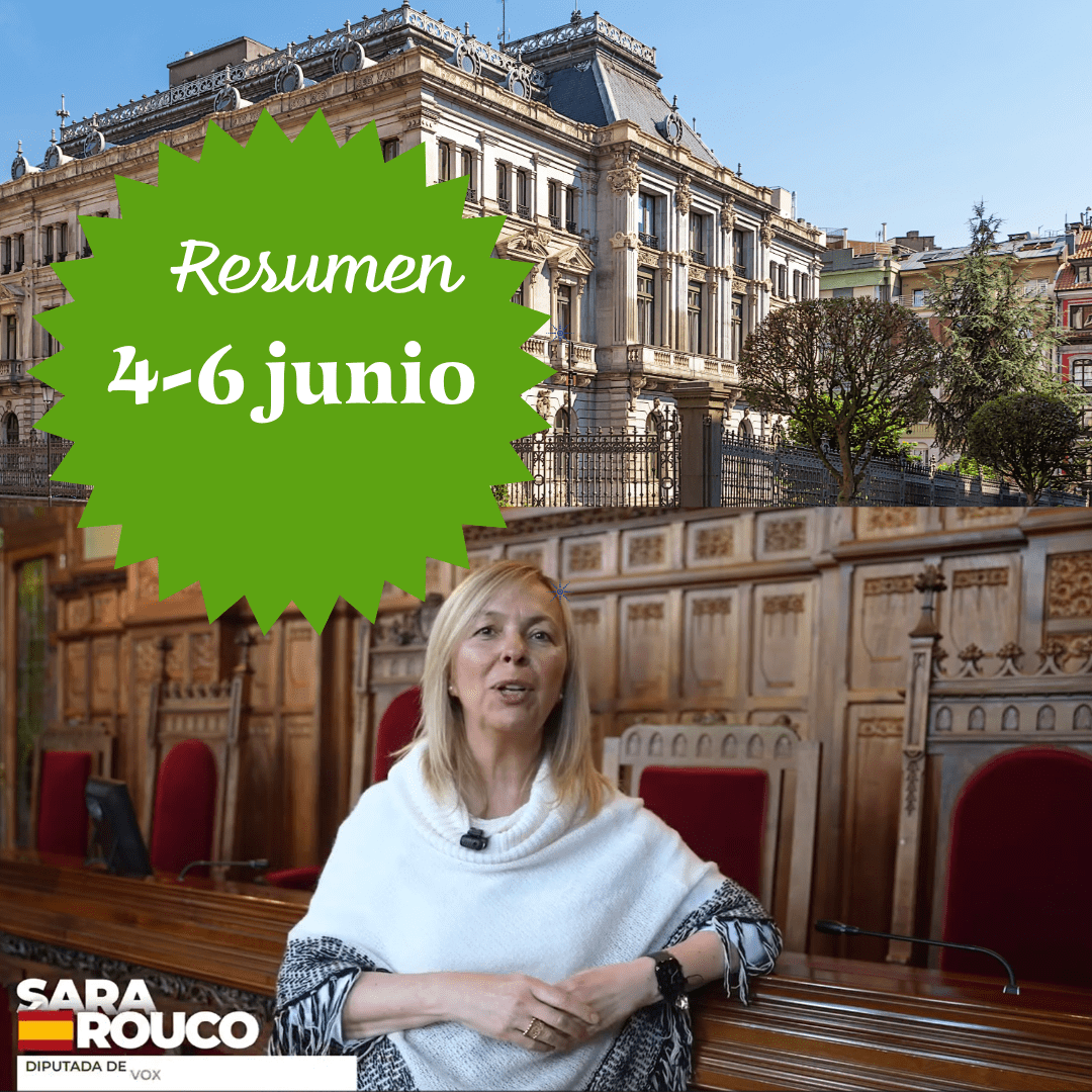 Resumen 2 al 6 junio Sara álvarez Rouco Sara Álvarez Rouco presenta el resumen de actividad parlamentaria del 4 al 6 de junio, con imágenes del Parlamento de Asturias y el salón de plenos.